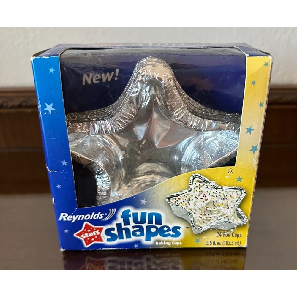 STARS Pie Cup Cakes 2005 Alcoa Reynolds Aluminum Fun‎ Shapes 24 Foil Baking NEW